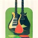 Icon of a guitar and keyboard